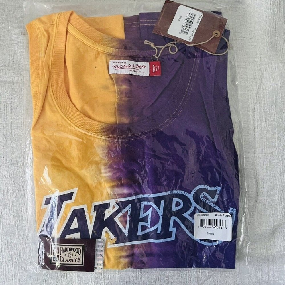Mitchell & Ness Los Angeles Lakers Magic Johnson Tie Dye Tank Top Jersey Medium - Picture 5 of 6